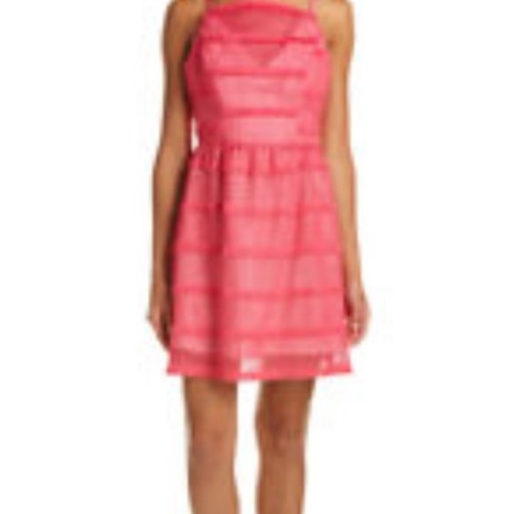Barbie Pink! Anthropologie Hutch Eyelet Fringe Pink Dress - Picture 3 of 7